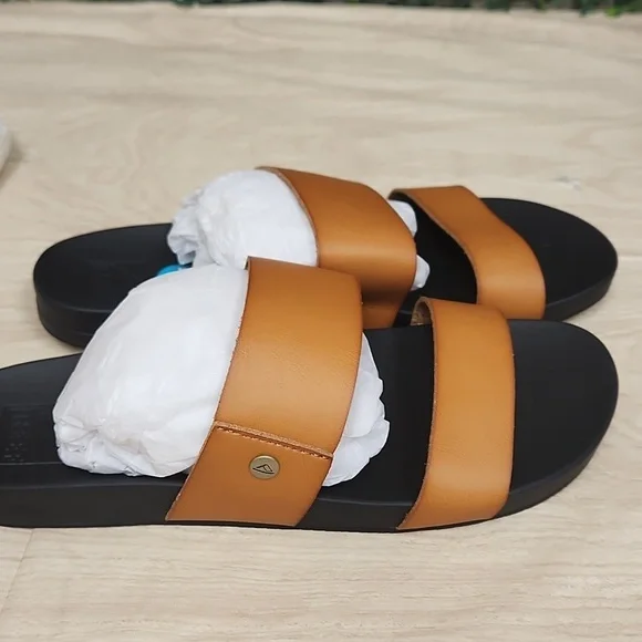 Brown Double Strap Sandals - Picture 3 of 5